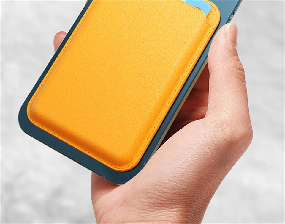 For Magsafe Leather Magnetic Wallet Case For iPhone 14 12 15 13 Pro Max Magnetic Card Bag Cover Samsung S23 S22 Ultra Accessory