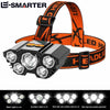 5 LED Flashlight Rechargeable with Built in Lithium Battery Strong Head Light Camping Adventure Fishing Cycling Headlamp