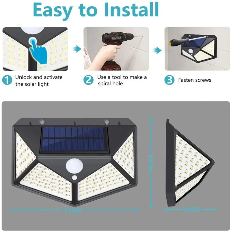 1/2/4Pcs Intelligent Light Controlled LED Solar Lights Waterproof Human Body Sensing Street Light for Outdoor Garden Lighting