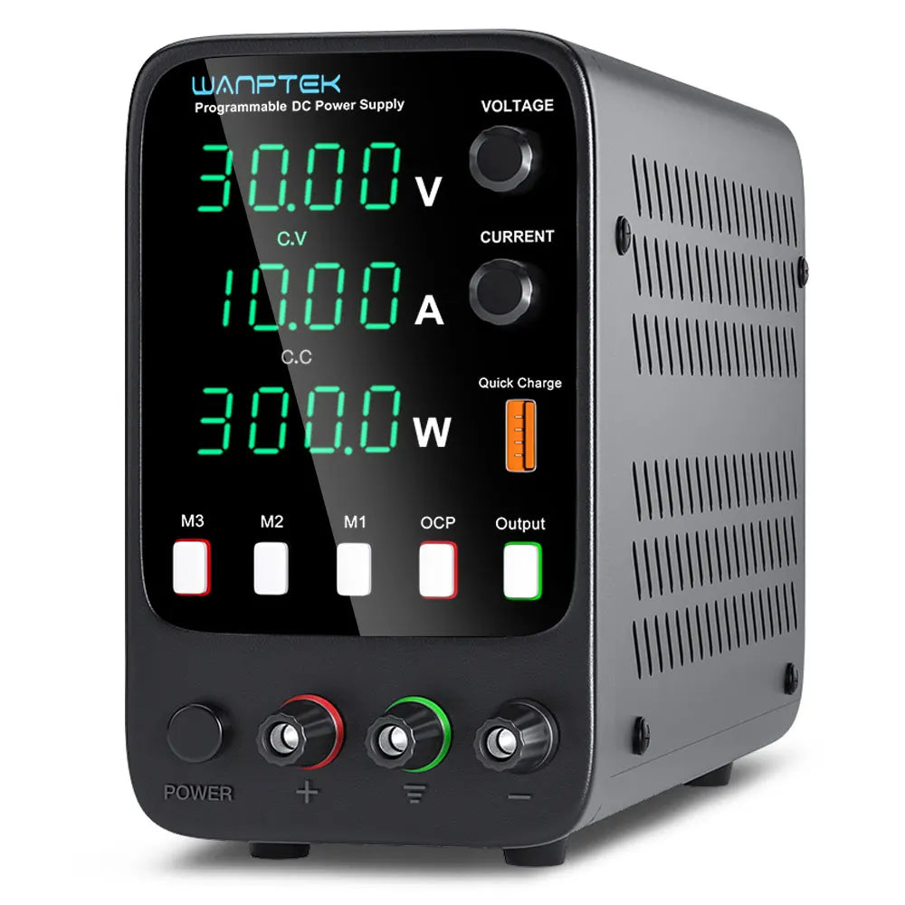 Wanptek Adjustable DC Power Supply 30V 10A 60V 5A Lab Bench Power Source Stabilized Power Supply Voltage Regulator Switch 120V