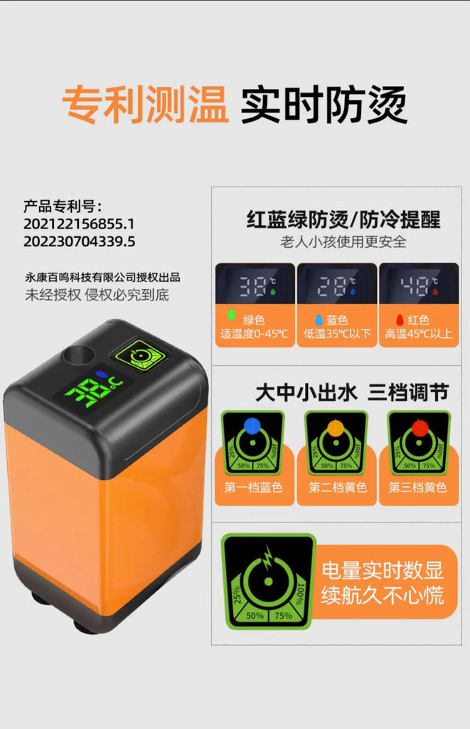 Outdoor portable simple electric shower self-priming