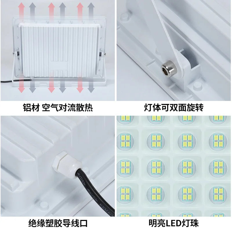 LED IP66 Dream Blue Solar Flood Light Outdoor Lights Super Bright High Power Waterproof Indoor and Outdoor Induction Home lamps