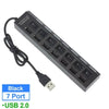Switch Extension Hub 7-port USB2.0 Hub Computer USB Extension Hub One Drag Seven USB2.0 Splitter PC Laptop DesktopSwitch Extensi