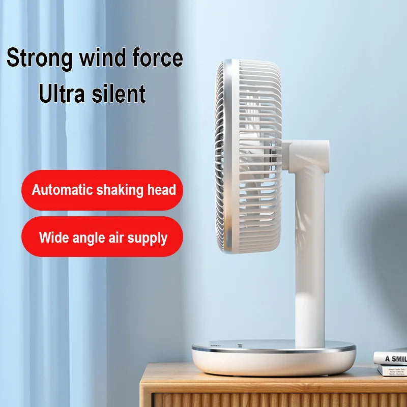 Fans Portable Desktop Fan Home Office Dormitory USB Rechargeable Small Electric Fan Air circulators High Wind Table Fan 7200mAh