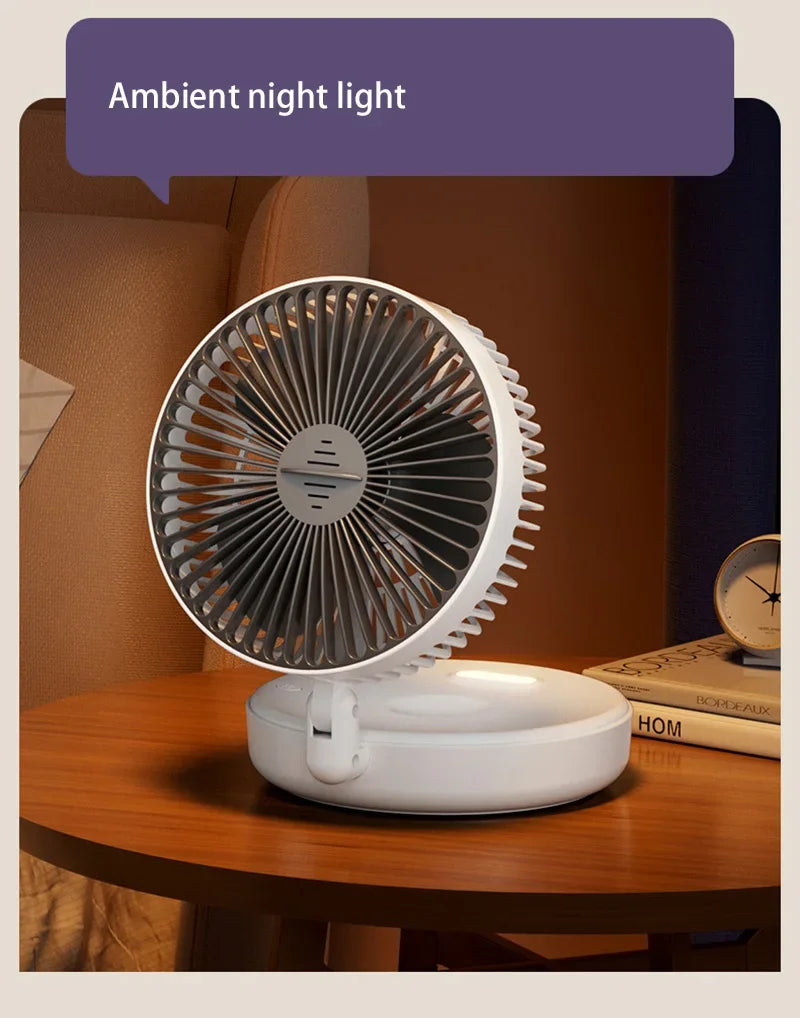 Xiaomi 5000mAh Charge Fan 3 in 1 Multifunctional Fan Brushless Motor Wall-mounted Design 90° Foldable 4 Speed Gears Night Light
