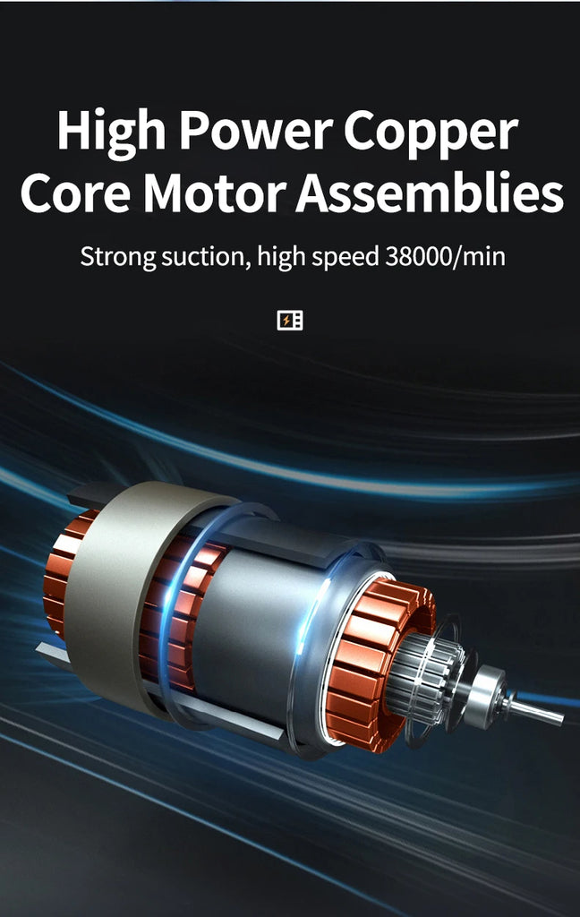 Wireless Handheld Vacuum Cleaner Cordless Handheld Chargeable Auto Vacuum for Home & Car & Pet Mini Vacuum Cleaner 50000Pa