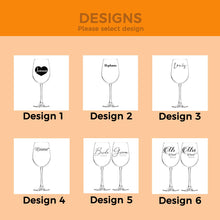 Laai beeld in Galery-kyker, Personalised Wine Glasses Laser Engraving Custom Mr. and Mrs. Wine Glasses Gifts for Wife Couples Anniversary Christmas Wedding