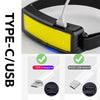 Powerful COB Headlamp Type-c/USB Rechargeable Head Flashlight Built-in Battery Outdoor Fishing Camping Lantern Waterproof Torch