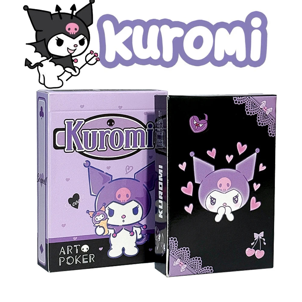 Sanrio Playing Cards Kuromi Poker Cards Anime Cartoon Paper Deck of Cards for Games Parties Collection and Gifts