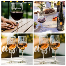 Laai beeld in Galery-kyker, Personalised Wine Glasses Laser Engraving Custom Mr. and Mrs. Wine Glasses Gifts for Wife Couples Anniversary Christmas Wedding