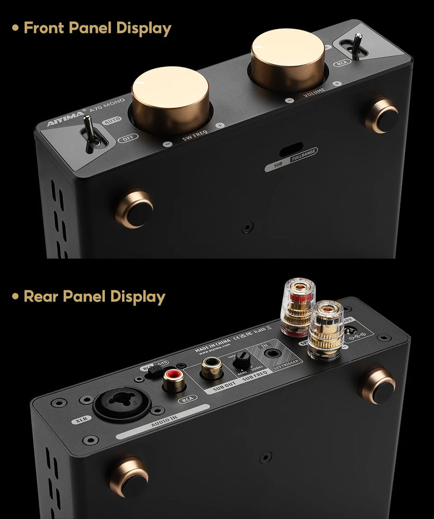 AIYIMA A70 Mono Amplifier Power 300W TPA3255 With PFFB Subwoofer For Home Sound Theater Trigger Input 1/2/3/4/5/6/7/8 Channel