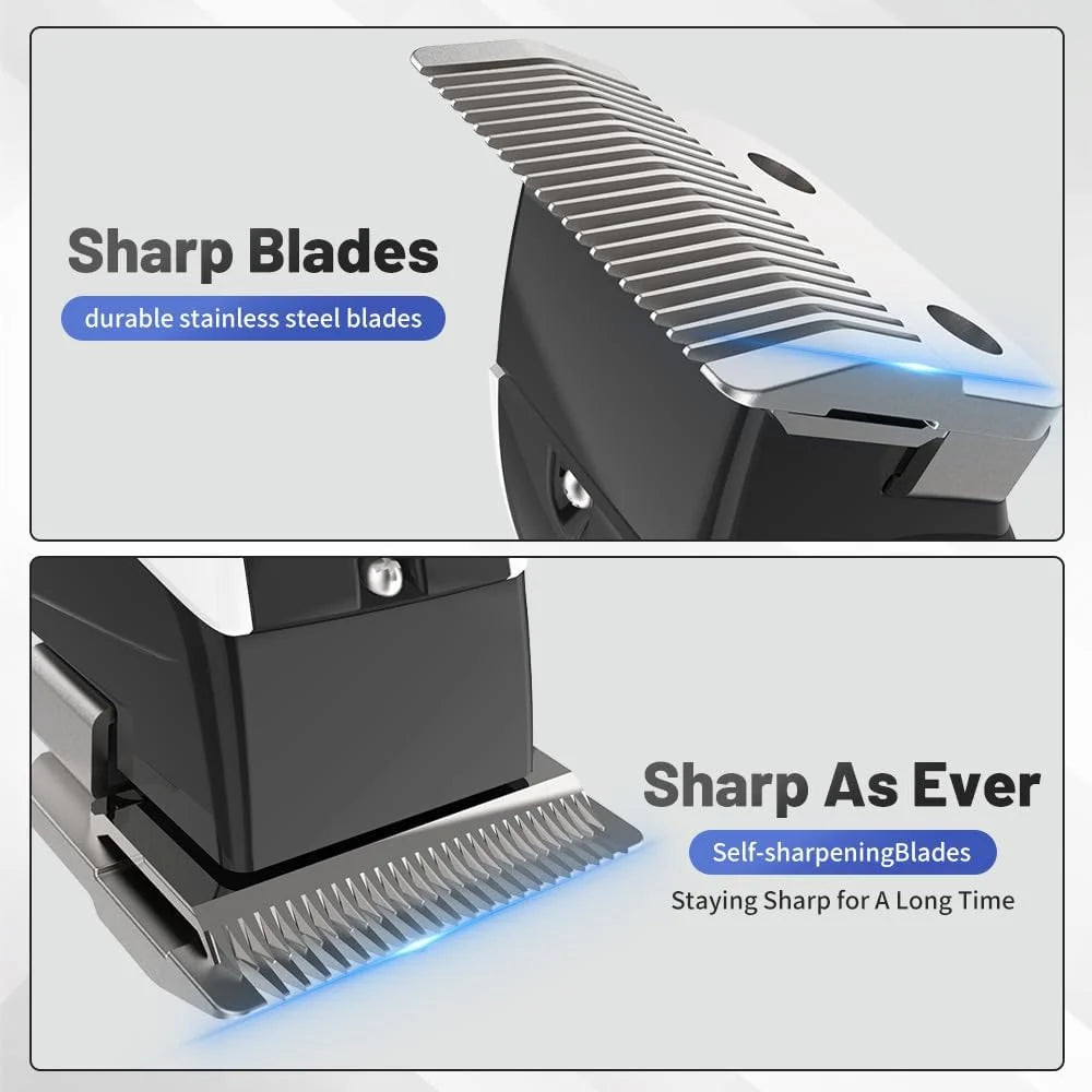 Sejoy Cordless Hair Clippers for Men Trimmers Set for Barber with LED Display Professional Slick Hair Cut Self-Sharpening Blades