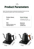 1000ML Smart Temperature Control Electric Kettle - Auto Shut-Off & Boil-Dry Protection - Stainless Steel Pour-Over Coffee &