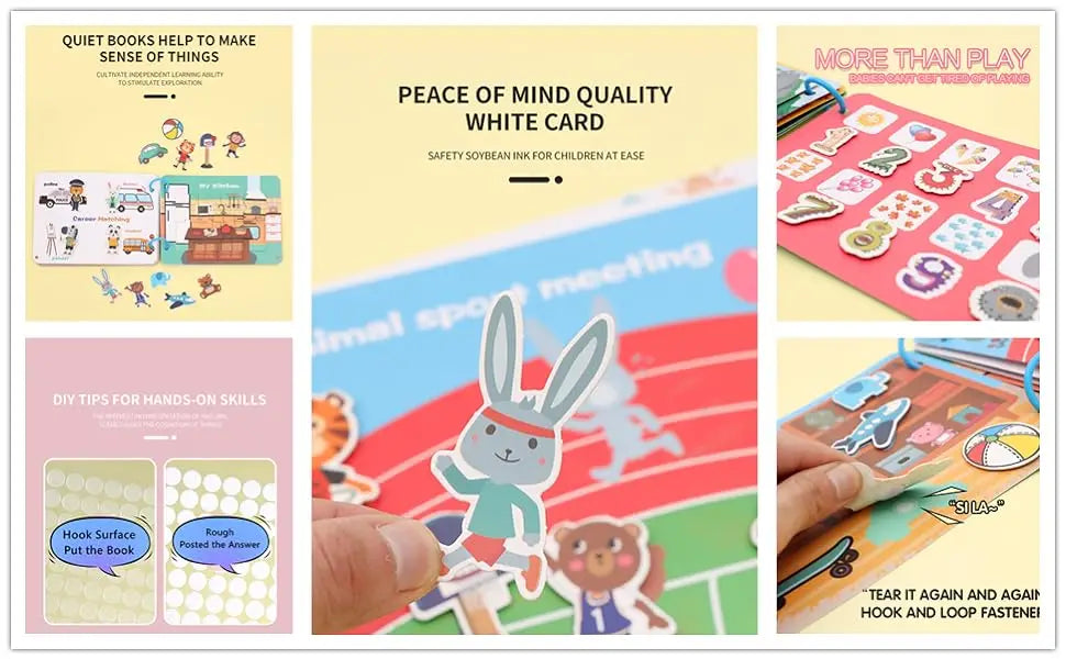 Yeahbo Busy Book for Kids 2 3 4 5 Year Old Girls Boys, Montessori Toys, Toddler Educational Toys Gifts for 2-5 Year Old Kids