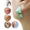 2pcs/1pair Animal Cartoon Stud Earring For Women Cute Dinosaur Little Dog Whale Clay Bite Ear Jewelry Funny Gifts Fashion