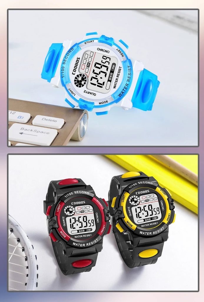 Sports Kids Watches Fashion LED Digital Watches for Children Silicone Strap Waterproof Luminous Girls Boys Clock Gift reloj niNo