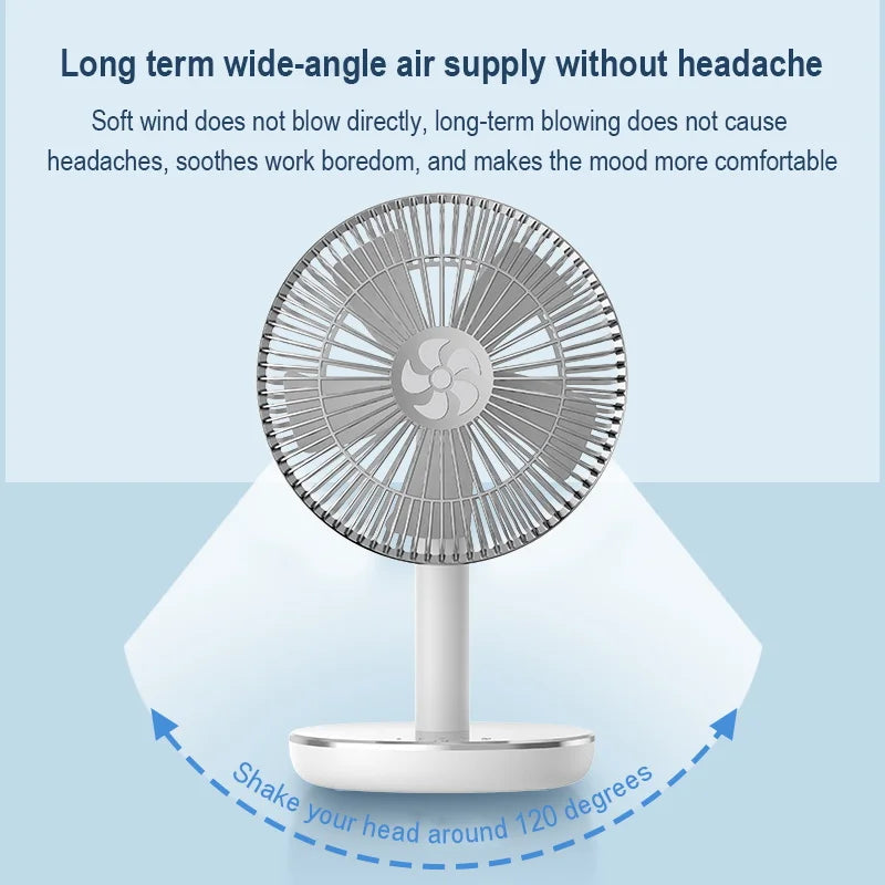 Fans Portable Desktop Fan Home Office Dormitory USB Rechargeable Small Electric Fan Air circulators High Wind Table Fan 7200mAh