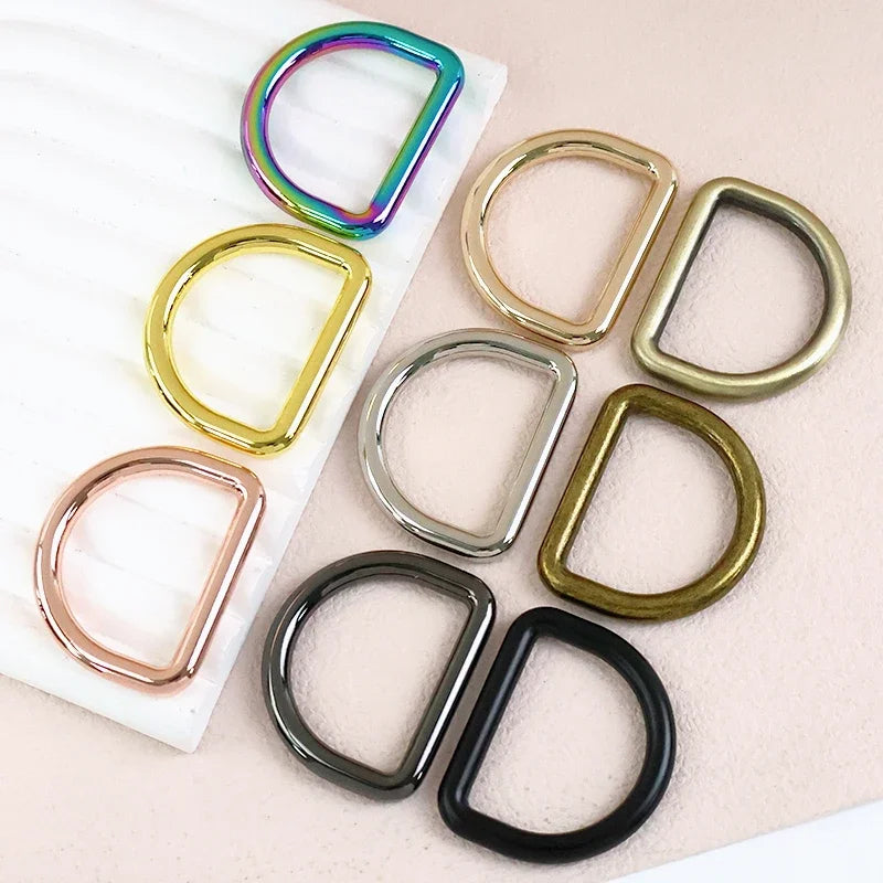 10Pcs 10-50mm Metal O D Rings Buckles for Bag Strap Belt Pet Dog Leash Backpack Webbing Ring Clasp DIY Leather Craft Accessories