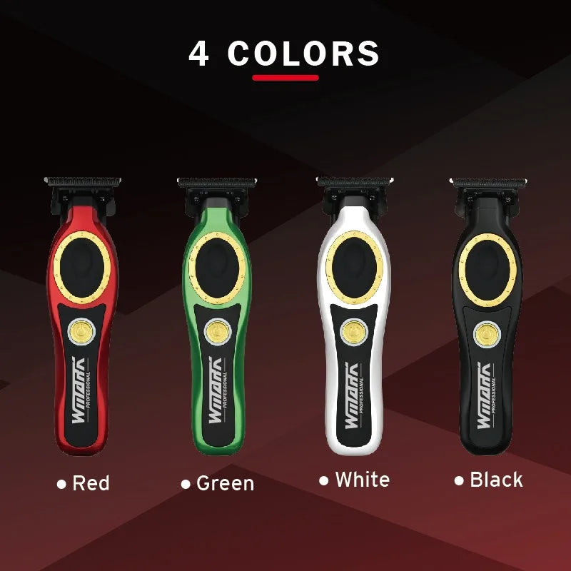 WMARK NG-7230 Professional Hair Clipper Ceramic Titanium Plated Blade 7500RPM Men's Trimmer Engraving Push with Charging Base