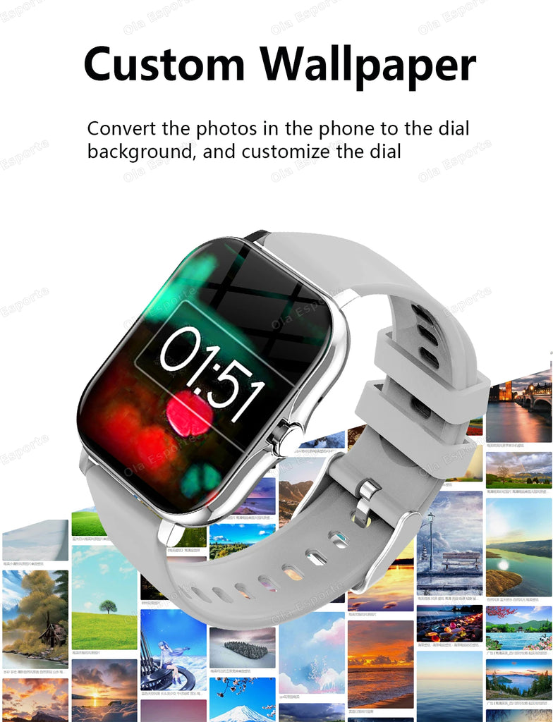2025 Smart Watch 2.01 Inch HD Display Bluetooth Call Message Preview Sport Modes DIY Dial Weather Forecast Watches For Men Women