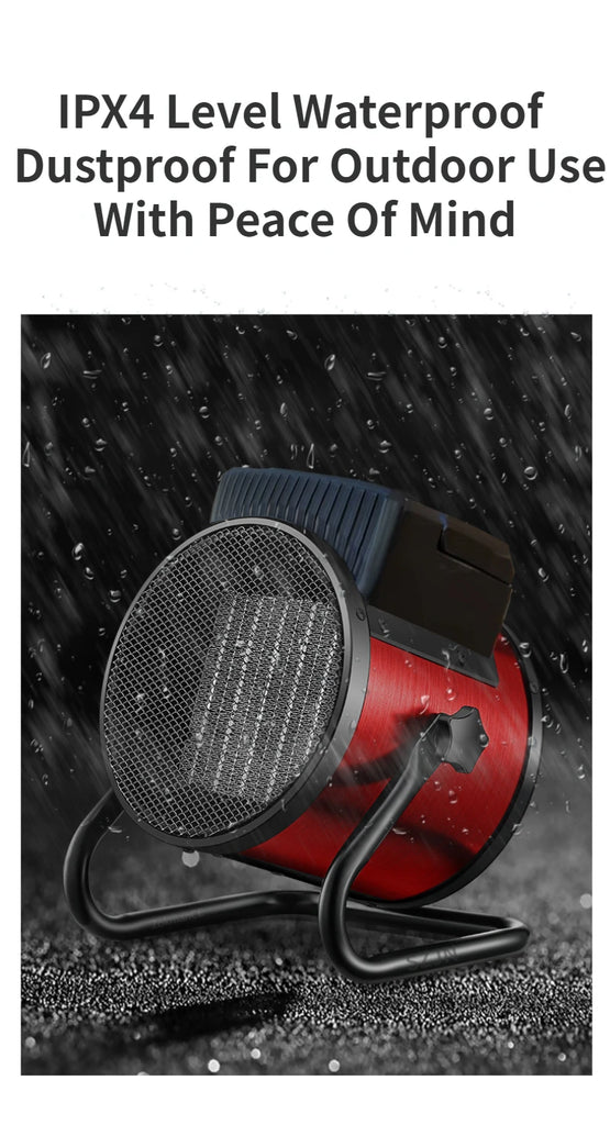 3000W Portable Electric Space Heater with Fan Adjustable Thermostat  2 Heat Settings + Fan Mode Overheat & Tip-Over Protection