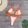 Sexy 2 Pcs Set Women Swimsuit 2025 New Hot Bikini Set Solid Color Halter Neck Strap Thong Women Swimsuit Set for Beach
