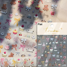 Load image into Gallery viewer, Lovely Gold Silver Black White Line Bowknot 3D Self Adhesive Nail Art Decorations Stickers Ribbon Cute Manicure Decals Wholesale
