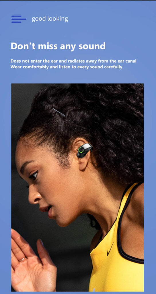GD28 Bluetooth Headset Clip Ear Not Into The Ear Wireless Headset Stereo Sound Business Sports Fitness Running Single Headset