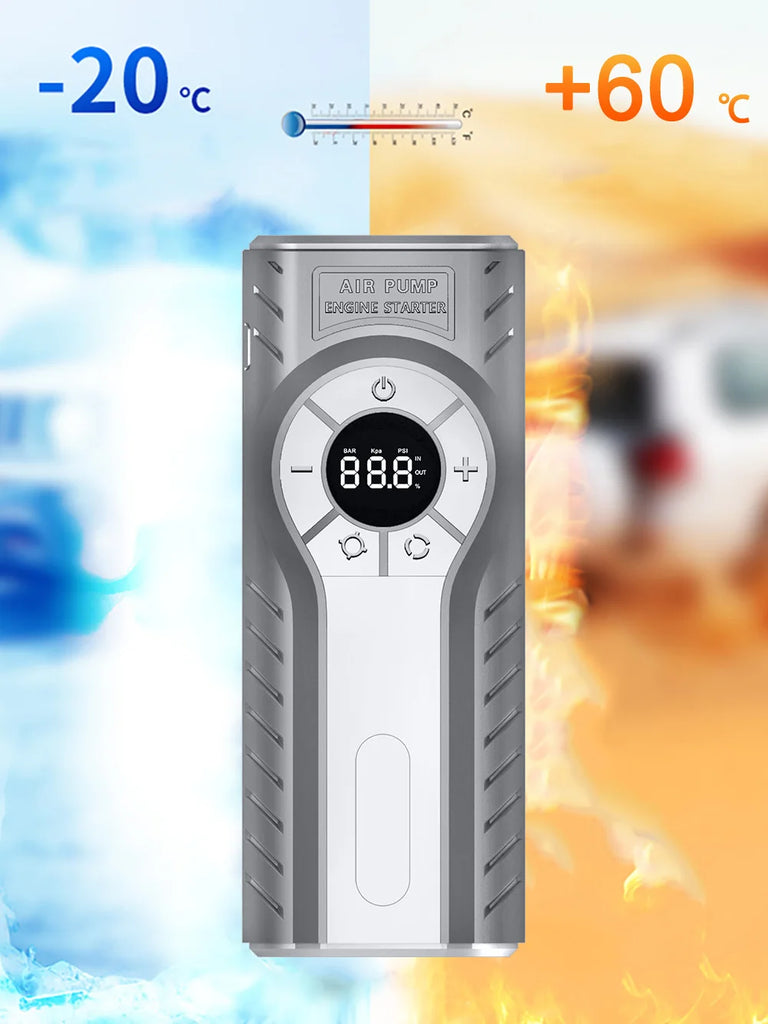 2000A Car Jump Starter Air Pump Multi-Function 4 In 1 Air Compressor Power Bank Car Battery Starter Starting Auto Tyre Inflator