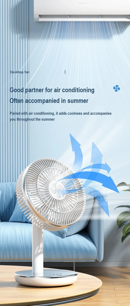 Fans Portable Desktop Fan Home Office Dormitory USB Rechargeable Small Electric Fan Air circulators High Wind Table Fan 7200mAh