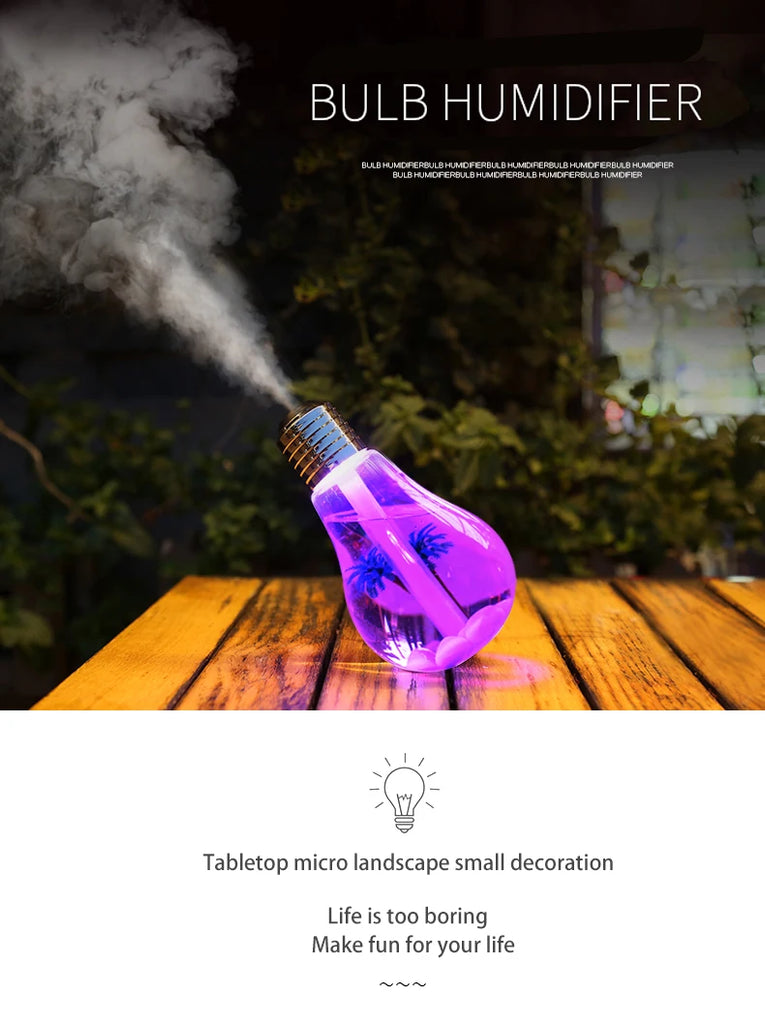 Light Bulb Humidifier For Home Use Silent Small Bedroom Office Desk Student Dormitory Moisturizing And Creative Products