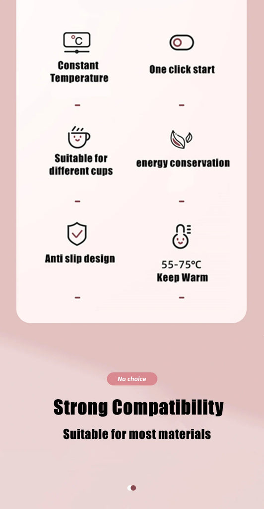 1PC Thermostatic Heating Coaster USB Home Heating Coaster 3-speed Adjustment Heating 55 Degrees Constant Temperature