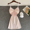 Sexy Female Nighty&Robe Set Lingerie Spring Summer Bathrobe Nightgown Two Piece Set Loose Silk Satin Home Dress Lounge Wear