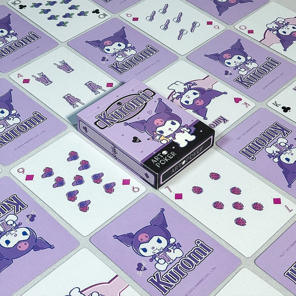 Sanrio Playing Cards Kuromi Poker Cards Anime Cartoon Paper Deck of Cards for Games Parties Collection and Gifts