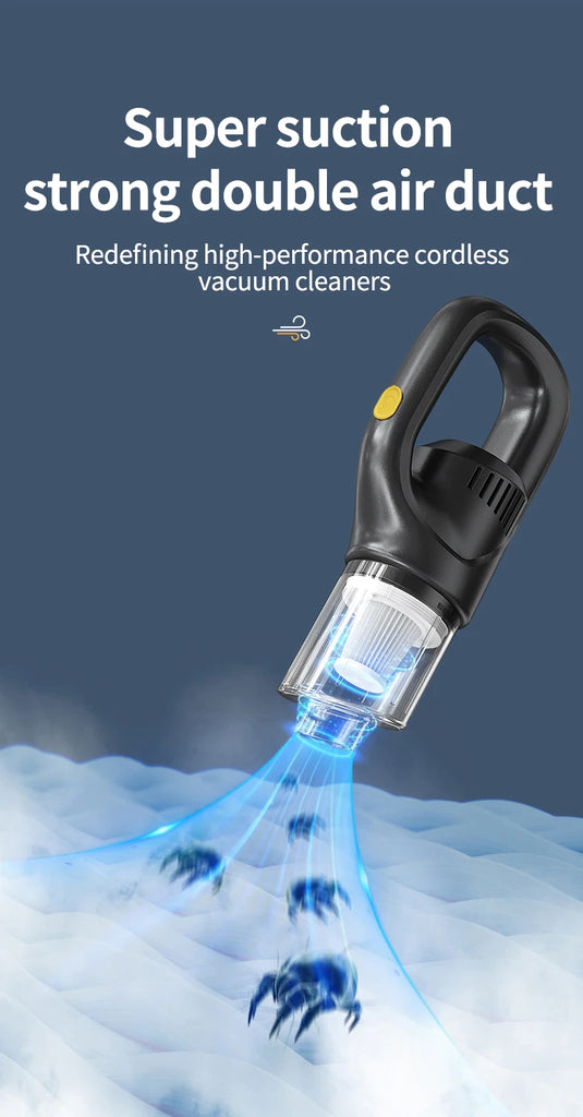 Wireless Handheld Vacuum Cleaner Cordless Handheld Chargeable Auto Vacuum for Home & Car & Pet Mini Vacuum Cleaner 50000Pa