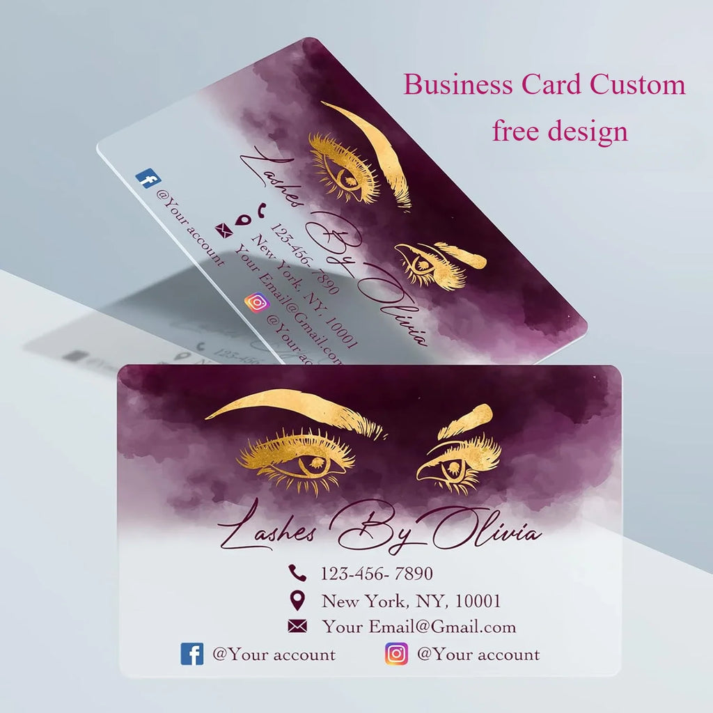 100/200/500 PCS Transparent PVC Business Card Colorful Printing Personalized LOGO Text Thank You Card Free DESIGN 0.38mm