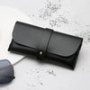 Fashion Glasses Case Handmade Soft Cover Bag For Women Buckle Clamshell Sunglasses Case PVC Leather Glasses Box