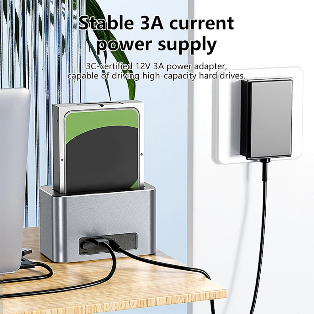 Hard Drive Dock SAS To USB 3.0 Adapter Support Up To 20TB USB External Disk Box Enclosure Case for 2.5/3.5 in SATA/SAS HDD SSD