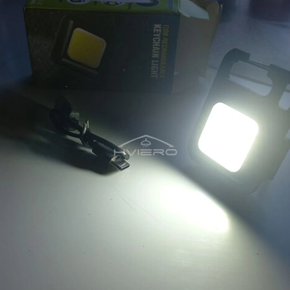 Mini Flashlight Keychain Carry LED Light Work High Power Flashlights Waterproof USB Charge Hard Lamp Outdoor Lighting Highlight