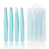 Tweezers Set 4piece Professional Stainless Steel Tweezers Precision Tweezers for Eyelash Extension Eyebrows Facial Blackhead