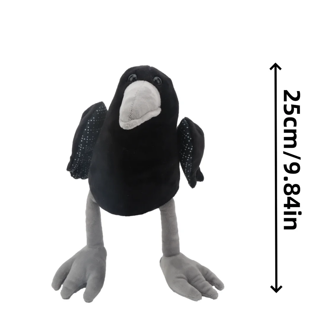 25cm Black Crow Plush Birdie Cuddly Black Raven Plush Toy Realistic Crow Soft Christmas Gift for Kids Bird Lovers Home Decor