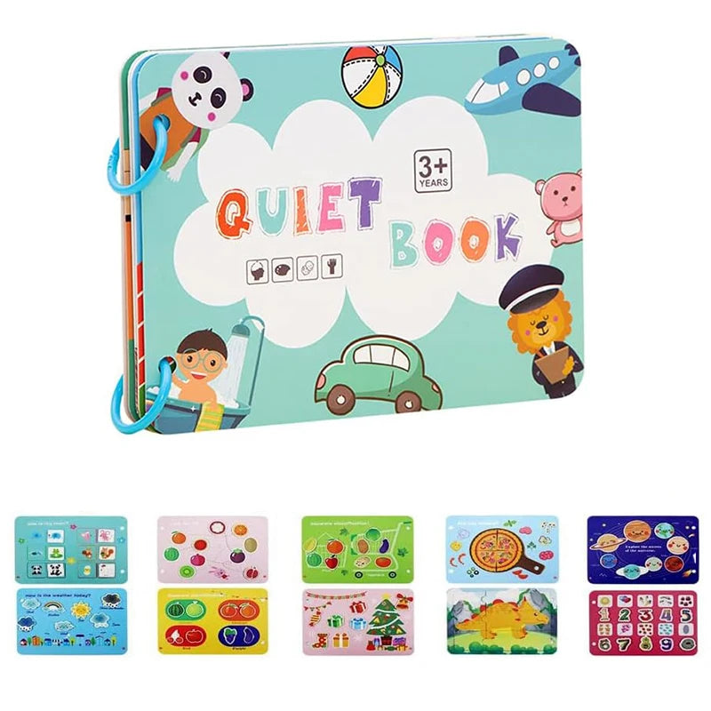 Yeahbo Busy Book for Kids 2 3 4 5 Year Old Girls Boys, Montessori Toys, Toddler Educational Toys Gifts for 2-5 Year Old Kids