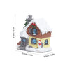 Christmas Decorations Winter Snow Christmas Houses Miniature Indoor Village Building Santa Houses Decor with Warm LED Light
