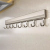 Kitchen Hook Wall Mounted Kitchen Storage Rack Storage Row Hook Holder No Punch Shelves with Movable Hook Kitchen Utensil