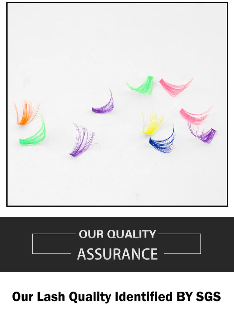 120pcs Colorful DIY Cluster Individual Lashes 6 Colors Mixed Super Fulffy 40D Cosplay Hand Woven Premium Synthetic Eyelashes
