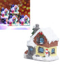 Christmas Decorations Winter Snow Christmas Houses Miniature Indoor Village Building Santa Houses Decor with Warm LED Light