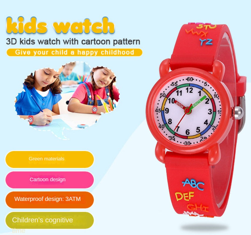 Kids Watches 3D Cute Cartoon Waterproof Silicone Children Toddler Wrist Watch for 3-10 Year Girls Boys Little Child Clock Gifts