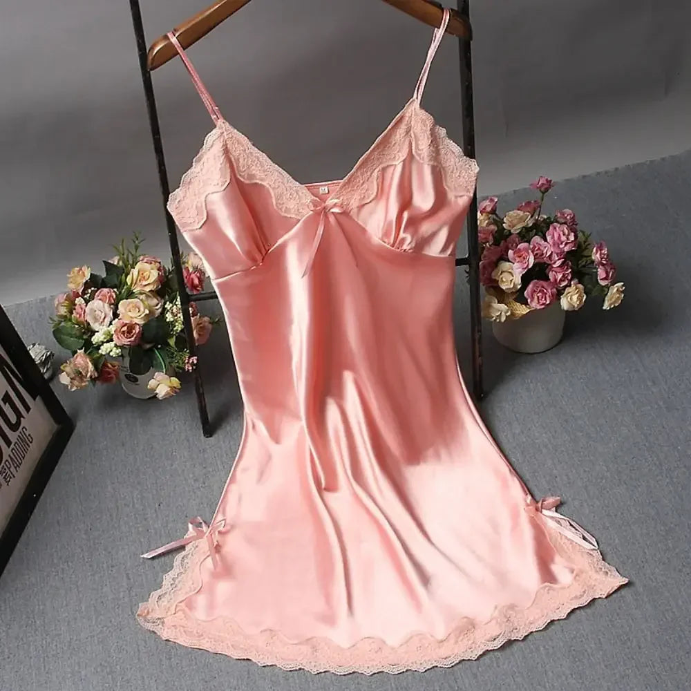 Sexy Lace Patchwork Camisola Lingerie Nighty Wedding Dress Sleep Wear Nightdress Clothes Women's Nightgowns Sexy Nightwear