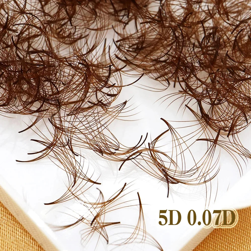 500 Fans Colored Dark Brown Premade Fan Lash Extensions Light Brown Thin Pointy Base Loose Promade Volume Lashes Makeup supplier