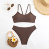 Sexy Woman Swimsuits 2025 Summer Swimwear Women's Bikinis for Female Two Pieces Beach Wear Solid Color Bikinis Set Bathing Suit